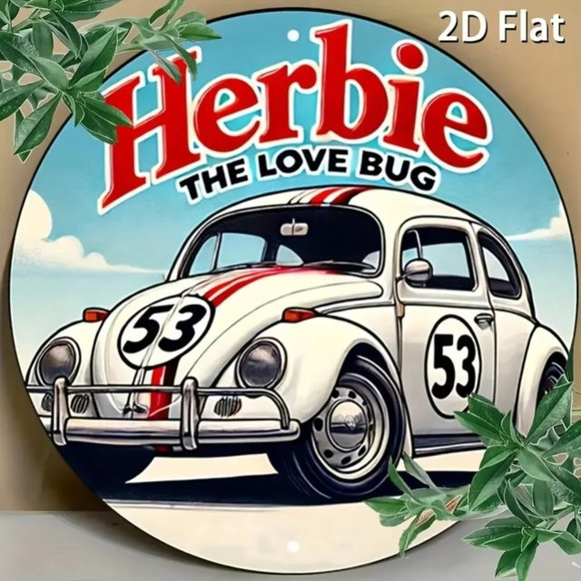 CIFBUY Metallschild Herbie The Love Bug Vintage Beetle Racing Wandkunst Retro-Auto-Dekor - Bild 1