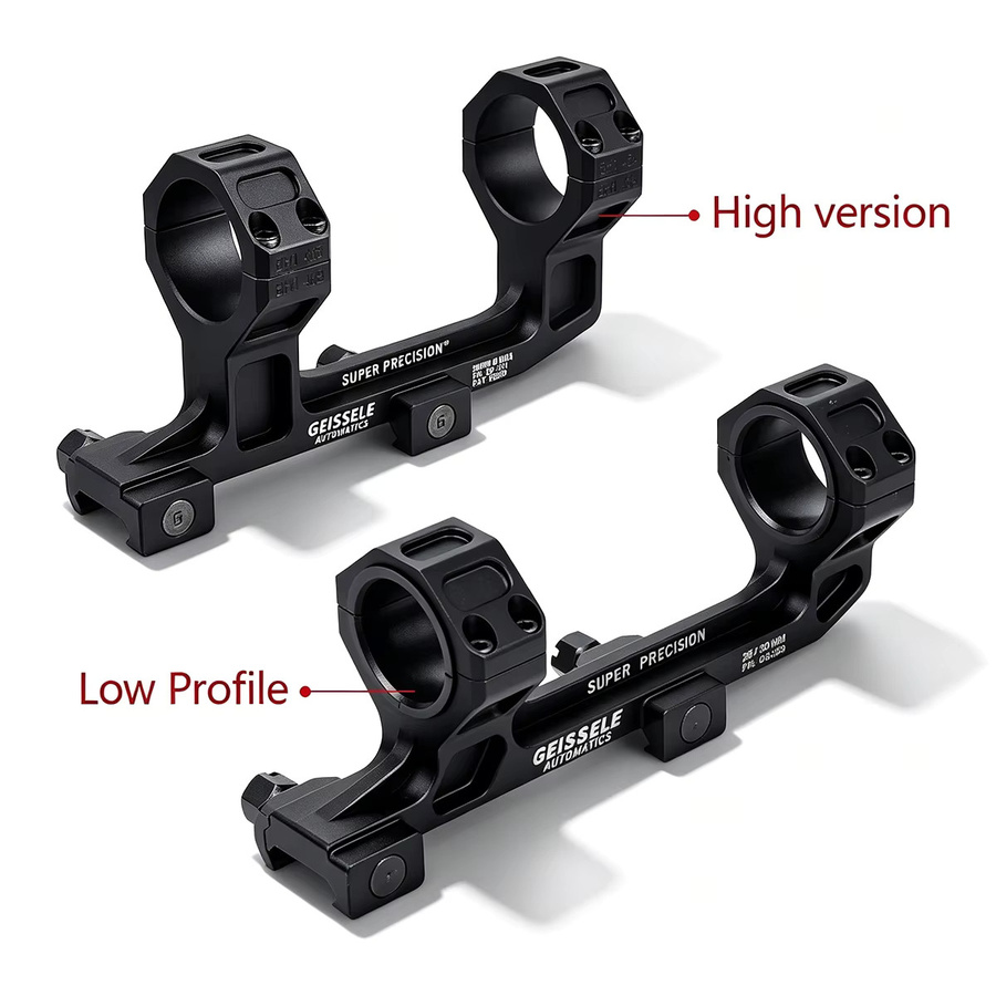 Geissele Cantilever Zielfernrohrmontage für 20mm Schienen, Schwarz, passend für 25,4mm und 30mm Durchmesser - Bild 2