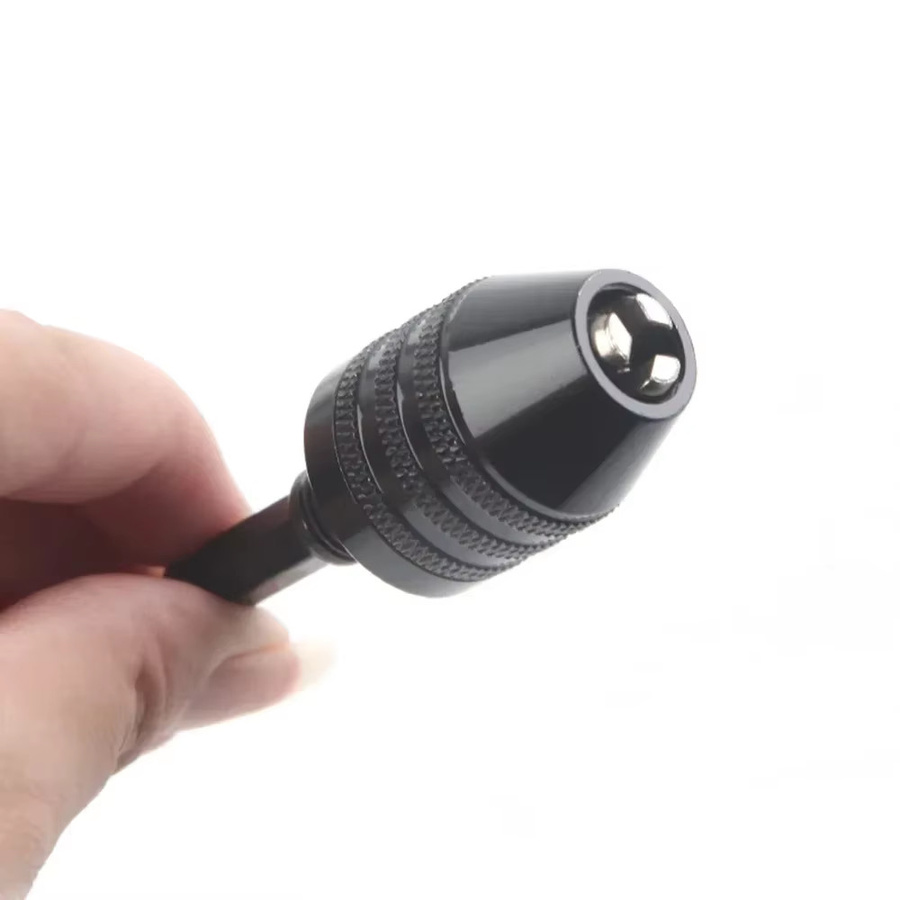 STONEGO Schnellspannbohrfutter-Konverter mit SDS-Plus-Schaft und 1/4 Zoll Sechskant, 3/8 Zoll – 24 UNF Gewinde, Schwarz - Bild 3