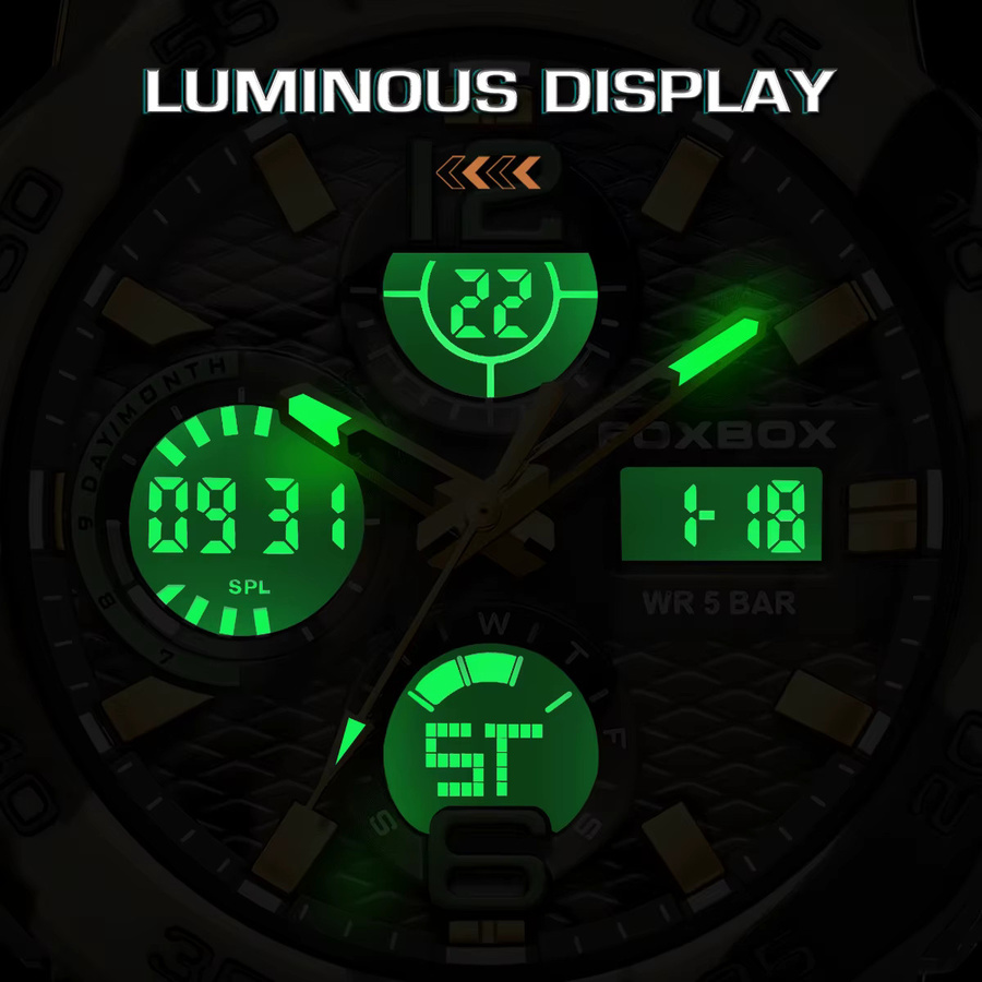 LIGE Digitaluhr, Quarz, Schwarz, Orange, Herren - Bild 4