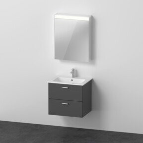 Duravit XBase Möbel-Set mit Spiegelschrank und Me by Starck Waschtisch Unterbau in Graphit Matt, B: 63 cm, H: 76 cm, T: 49 cm - Bild 1