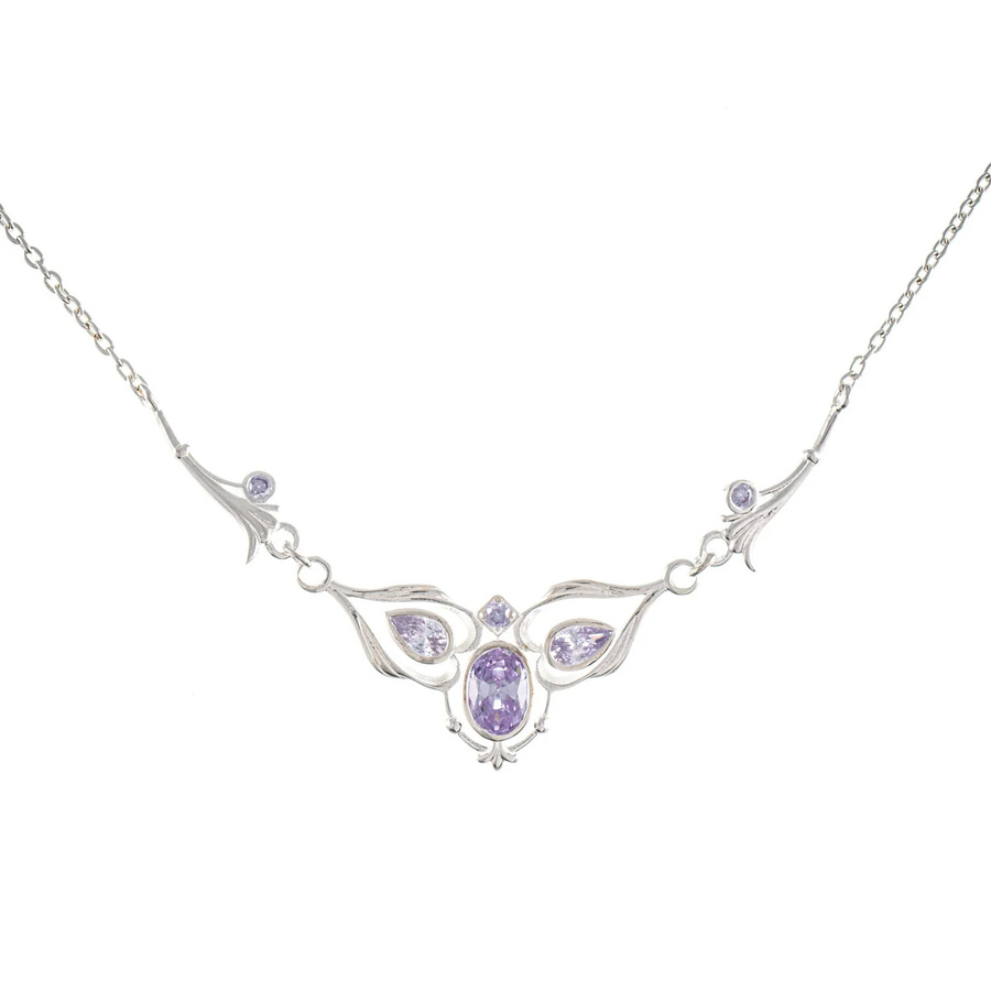 Collier 925 Silber, Zirkonia, flieder - Bild 1