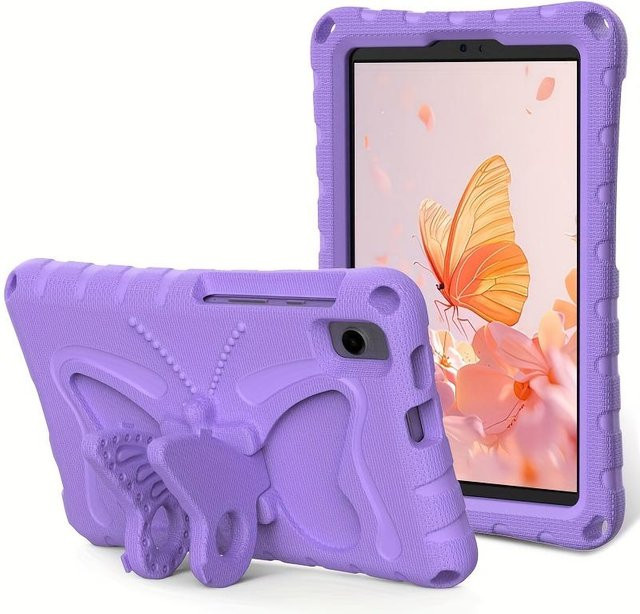 Stoßfeste Schutzhülle für Samsung Galaxy Tab A11 8,7 Zoll, A9 8,7 Zoll und A7 Lite 8,7 Zoll mit integriertem Ständer und Biene Design in Violett - Bild 1