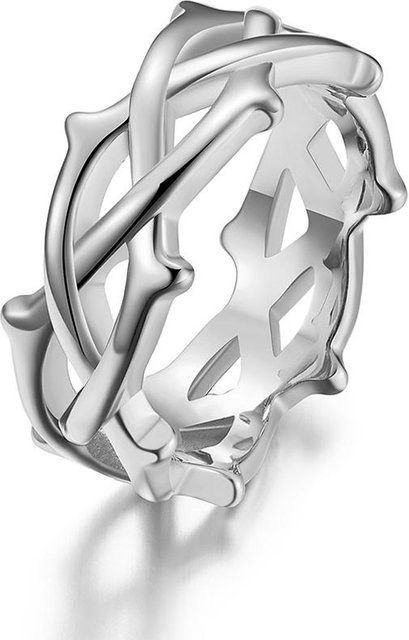 Rui Di Ring Edelstahl, Dornenranke, Schwarz, Vintage, Unisex - Bild 1
