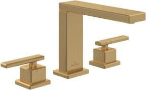 Villeroy & Boch Mettlach Dreiloch-Waschtischarmatur in Gold mit verstellbarem Regler und Standmontage - Bild 1