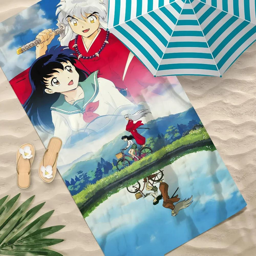 Dalangpa Schnelltrocknendes Handtuch Inuyasha Design, Weiß/Mehrfarbig, Breite: 40 cm, Höhe: 60 cm - Bild 2