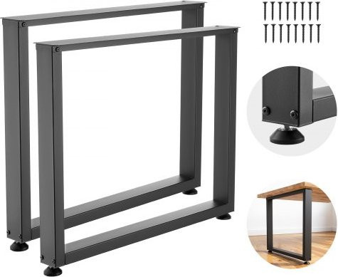 VEVOR Tischbeine aus Carbonstahl, Set aus 2 Stück, Schwarz, H x B: 75,0 x 90,0 cm, Heavy Duty Möbelbeine für Schreibtisch und Werkbank - Bild 1