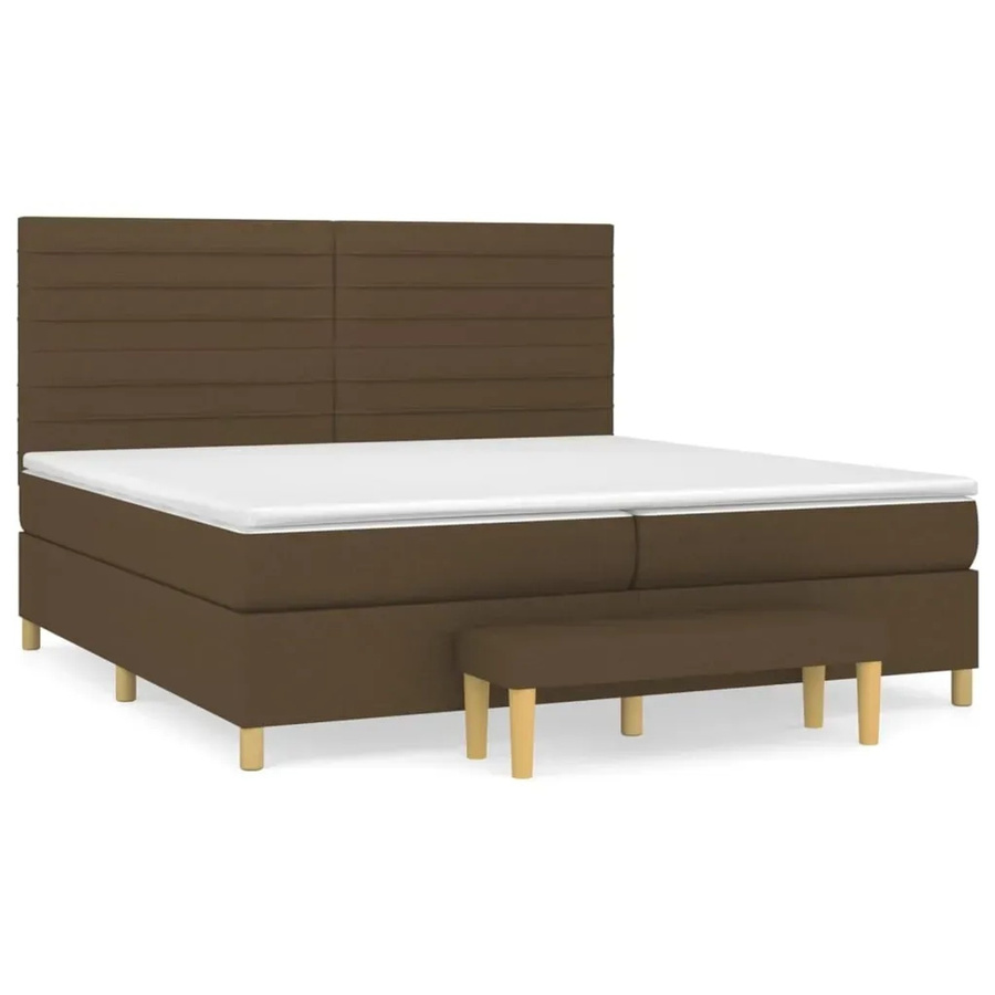 vidaXL Boxspringbett Hybrid mit Matratze und Kopfteil Dunkelbraun B/T/H: 200 x 200 x 128 cm - Bild 2