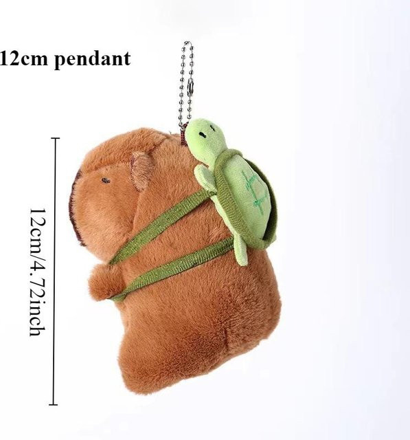 Yiran Health & Beauty Capybara Plüschtier Set, Mama mit 4 Baby Capybara, Plüschtier Puppe Stofftier Kissen Schildkröte Rucksack, ab 6 Jahren - Bild 1