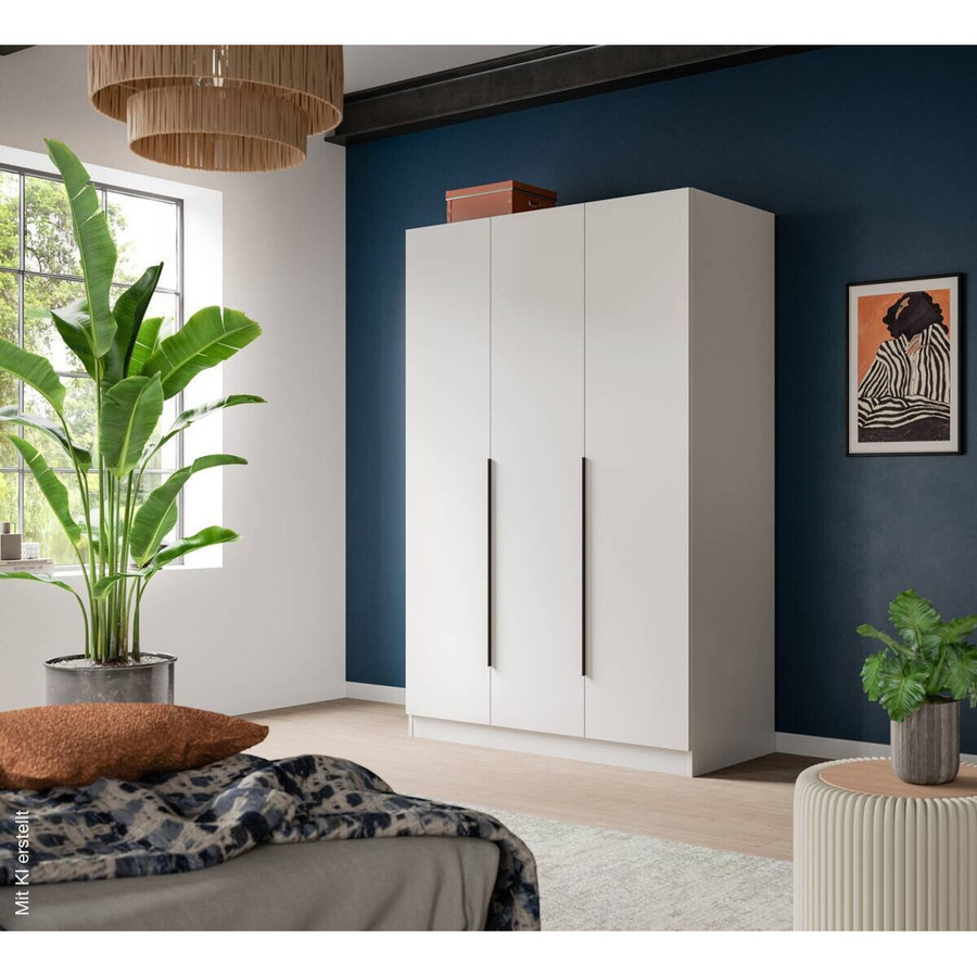 Kleiderschrank KOPENHAGEN xonox.home weiß matt B/H/T: 120 x 181 x 52 cm - Bild 2