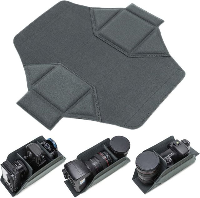 Stoßfeste und feuchtigkeitsbeständige Innentasche für Kameraobjektive und DSLR in Grau - Bild 1