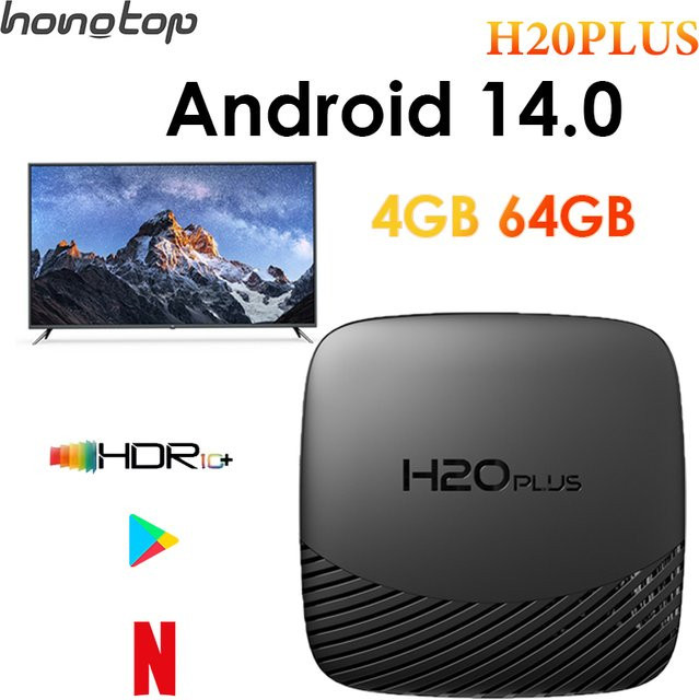 HONGTOP H20PLUS Smart Android TV Box mit Android 14.0, RK3528 Chipsatz, 16GB/64GB Speicher, 8K Unterstützung und Dual-Band WIFI in Schwarz - Bild 1
