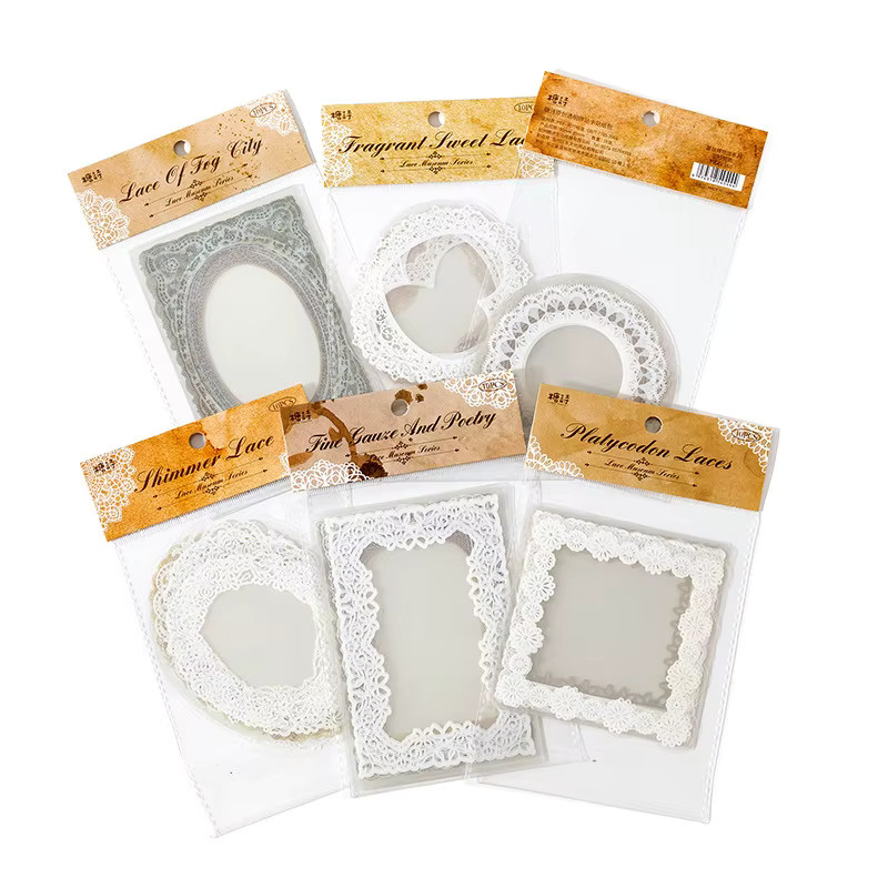 10 Blatt transparente Spitzenrand-Aufkleber mit elegantem hohlem Spitzenkanten-Design - Bild 2