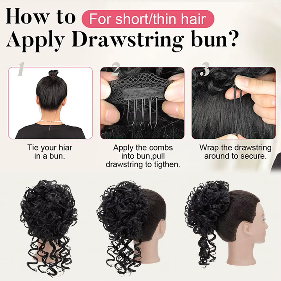Snoilite Messy Bun Haarteil, Ombre, Damen - Bild 5