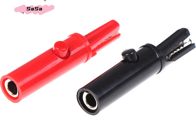 2er-Set Professionelle Multimeter Testklemmen mit Druckknopf und Krokodilclips in Rot - Bild 1