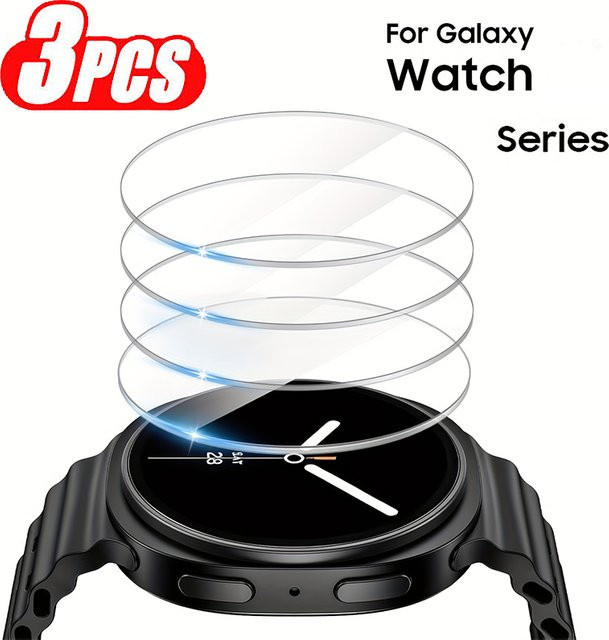 Samsung Displayschutzfolie Glas, 3 Stück, Galaxy Watch3 Watch4 Watch5 Watch6 - Bild 1