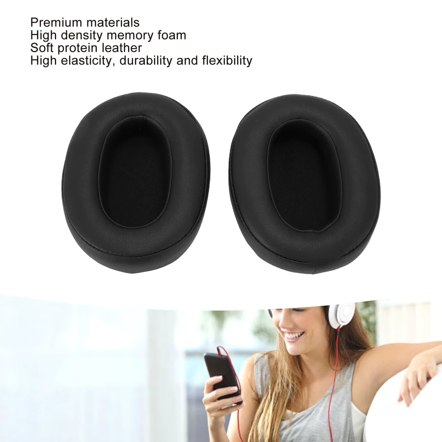 VBESTLIFE Ersatz-Ohrpolster aus Proteinleder in Schwarz für WH XB900N und MDR RF895RK - Bild 4