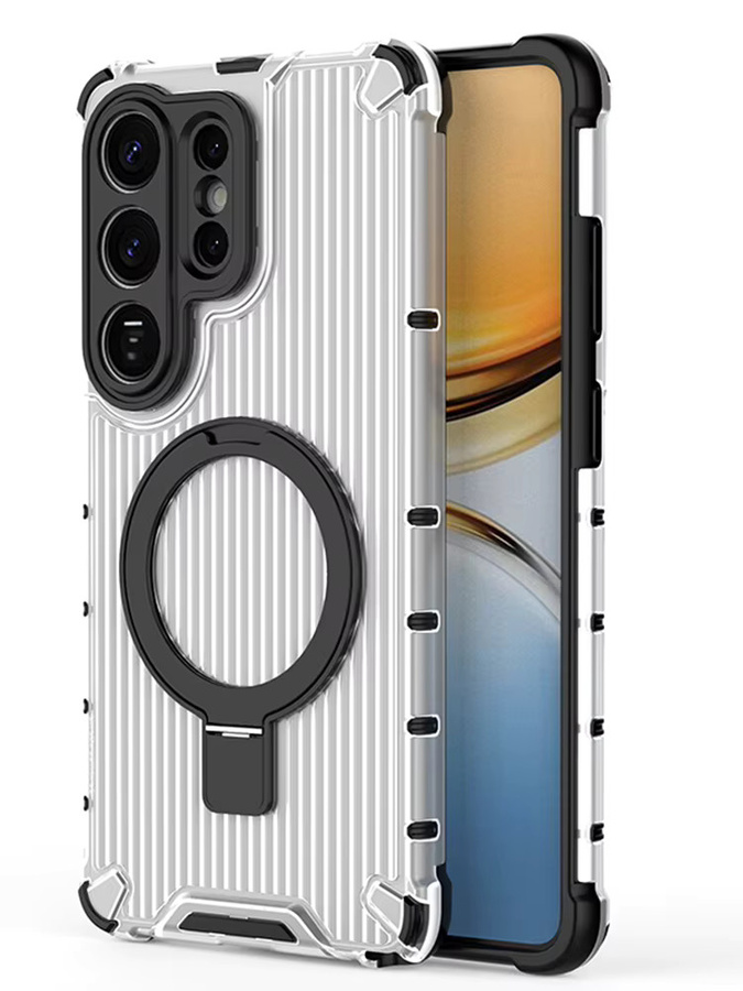 Magnetische Rüstung Schutzhülle für Samsung Galaxy S26 S25 S24 S23 Ultra Plus A56 A36 A55 mit MagSafe Metallhalter in Schwarz und Transparent Matt - Bild 6