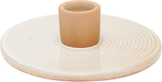 Rico Design Porzellan Kerzenhalter flach Rund Beige - Bild 1