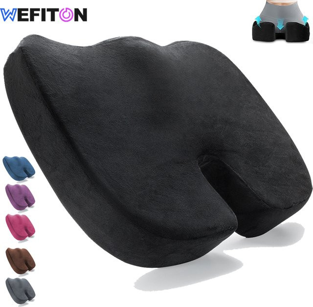 WEFITON Ergonomisches Sitzkissen und Rückenstütze aus Memory-Schaum in Rot für Bürostühle und Autositze zur Linderung von Steißbeinschmerzen und Ischias - Bild 1