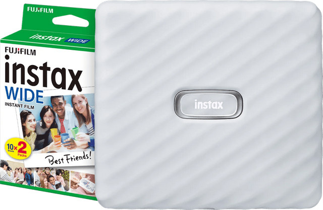Fujifilm Instax Link WIDE Smartphone-Fotodrucker in Weiß inklusive 20er-Pack Instax WIDE Film - Bild 1