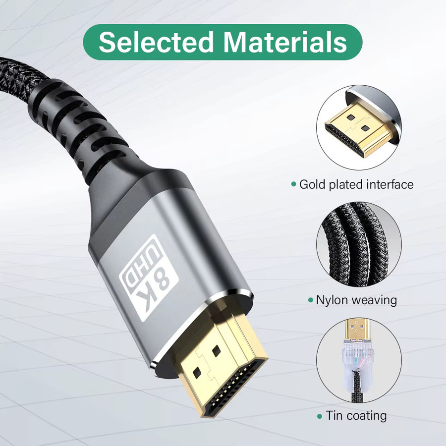 Nephy HDMI 2.1 Kabel High Speed 48Gbps 8K Ultra HD Videokabel Schwarz - Bild 5