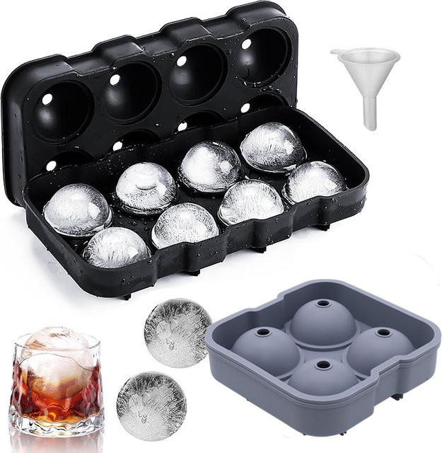PGY Eiswürfelform für Kugel-Eis, auslaufsichere Silikon-Eisform für Whiskey, erhältlich in Blau oder Schwarz - Bild 1