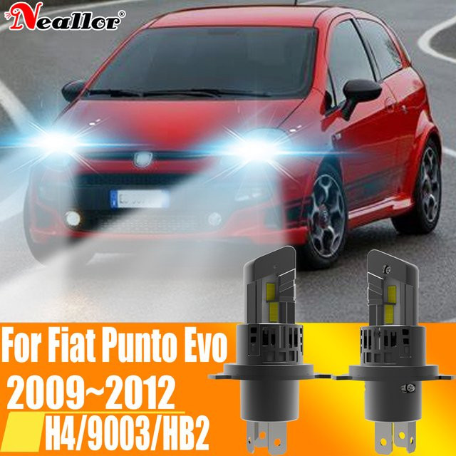 Neallor LED-Scheinwerfer H4 HB2 Set für Fiat Punto Evo 2012, Weiß/Silber, Canbus Fehlerfrei, 12V 55W Hochleistungs-Diodenlampen - Bild 1