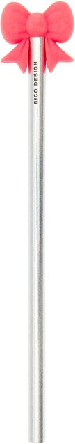 Rico Design Paper Poetry Bleistift mit Schleife in Silber aus Holz - Bild 1