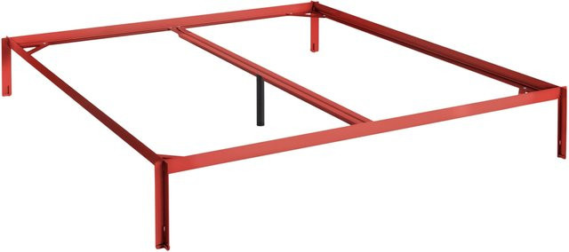 HAY Connect Bed aus Metall in Rot im Industrial Design, pulverbeschichtet - Bild 1
