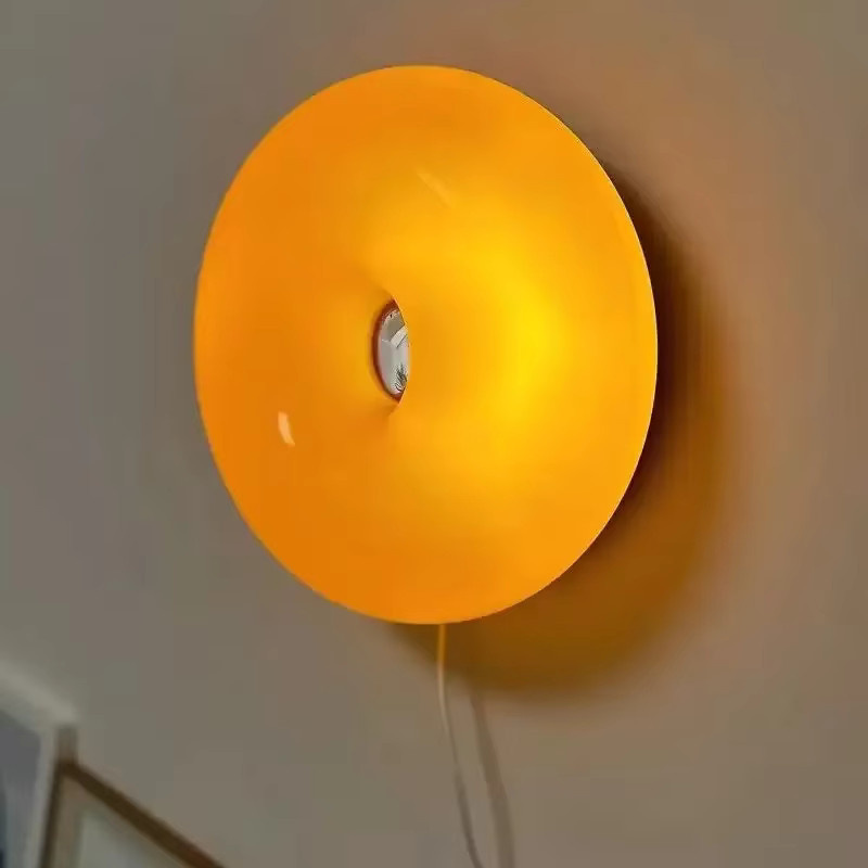 CETANT Donut Glas Wandleuchte Orange mit integriertem LED und Touch Schalter für Wohnzimmer, Nachttisch oder Büro - Bild 1