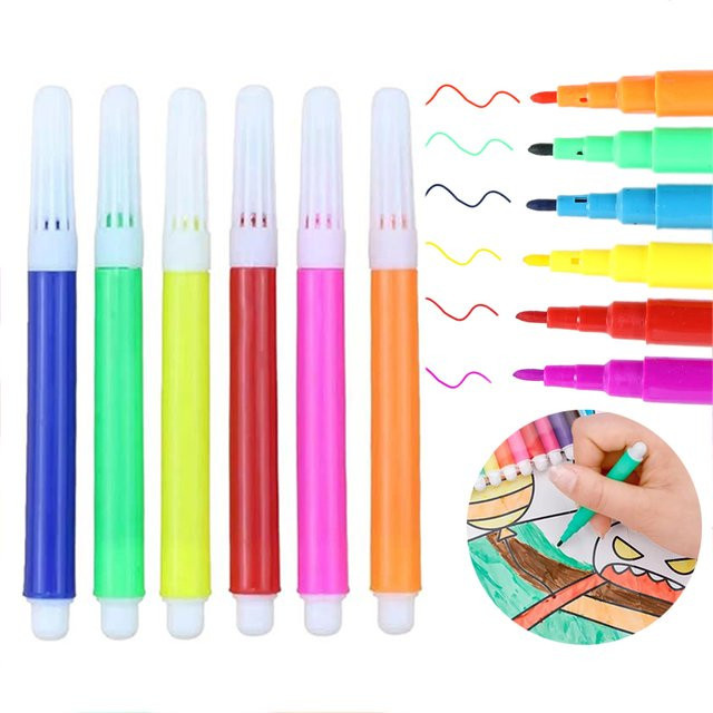 TMZ Aquarell Marker Mini Set mit 6 Farben für Graffiti, Malerei und DIY-Zeichnungen auf Leinwand und Papier - Bild 1