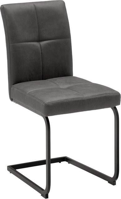 Mömax Schwingstuhl Cooper in Grau mit Samtbezug und Metallgestell, B/T/H: 45 x 60 x 93 cm - Bild 1