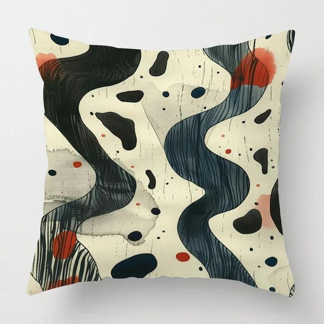 JMG Clothing Dekorativer Kissenbezug mit abstraktem geometrischem Design in Multicolour, B/T/H: 45 x 45 x 45 cm - Bild 1