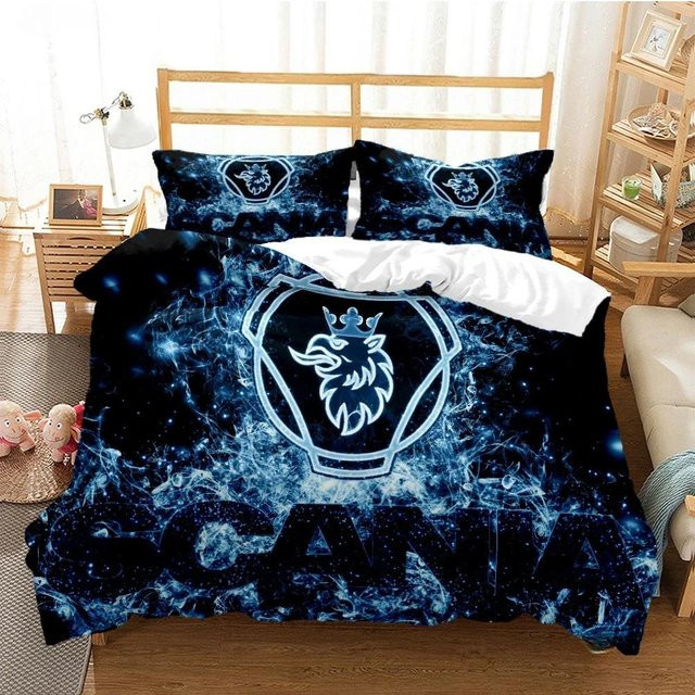Somelli Bettwäsche-Set S-SCANIA LKW Adlerkopf in Blau mit Bettbezug und Kissenbezügen, B/H: 245 x 210 cm - Bild 1