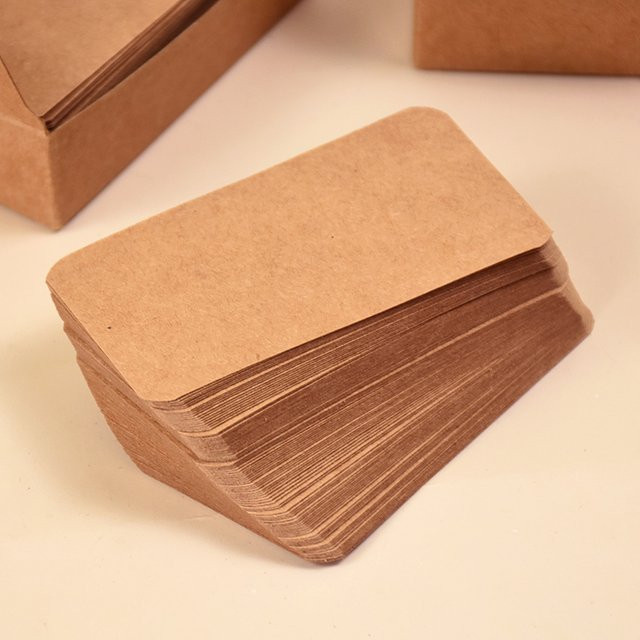 ZQNYCY Kraftpapier Blanko Karten für DIY Postkarten und Geschenketiketten, Braun, 100 Stück - Bild 1