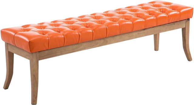 TPFLiving Sitzbank Romeo Chesterfield aus Kunstleder in Orange, Breite: 150 cm - Bild 1