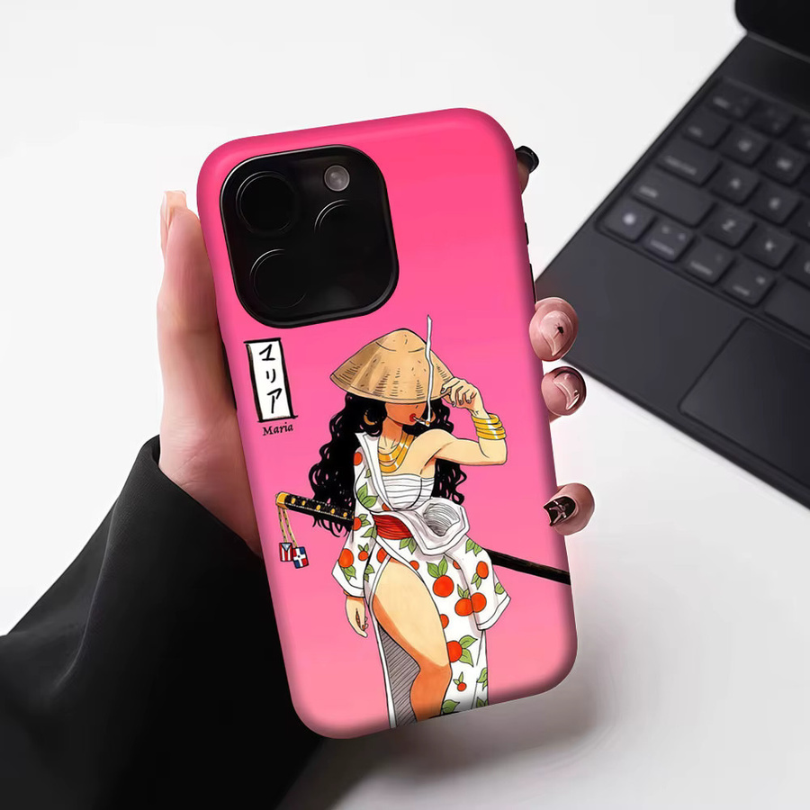 Aurbe Matte 2-in-1 MagSafe Hülle Samurai Chic Maria für iPhone 17 16 15 14 Plus Pro Max in Pink - Bild 6
