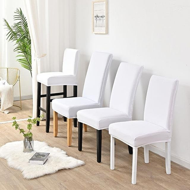 Strapazierfähige Spandex Stretch Stuhlbezüge von Your Warm Home in Weiß, XL (60-70 cm) aus Polyester und Elastan für Esszimmer, Küche, Büro oder Hotel - Bild 1