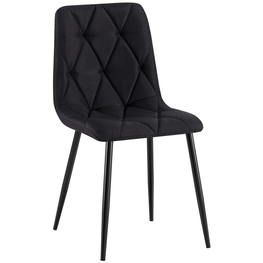 DELUKE Esszimmerstuhl DOFAR in Schwarz mit Stoffbezug und Steppmuster, B/T/H: 45 x 55 x 85 cm - Bild 2
