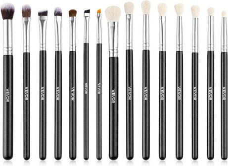 VEVOR Makeup Pinselset, 15-teilig, synthetische Borsten, Holzgriff - Bild 1