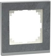 Merten Decor-Rahmen 1-fach System M aus Naturstein Schiefer und Aluminium in Grau/Silber/Schwarz IP20 - Bild 1