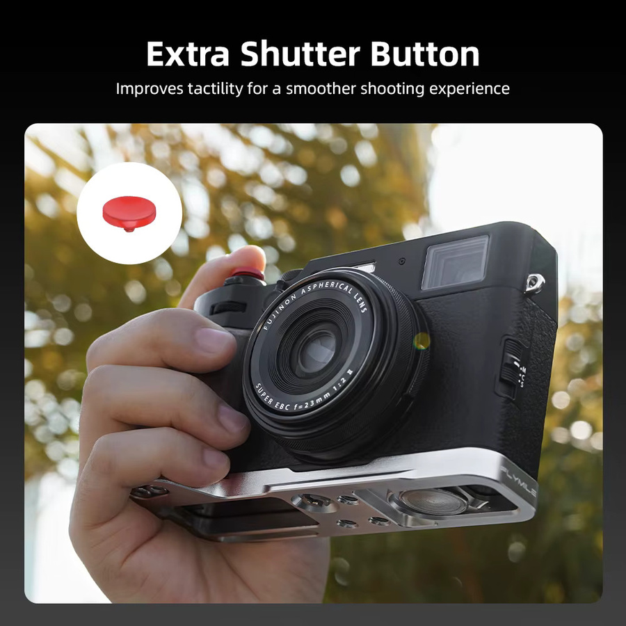 Flymile L-förmiger Handgriff mit Auslöser für Fujifilm X100VI in Silber - Bild 4