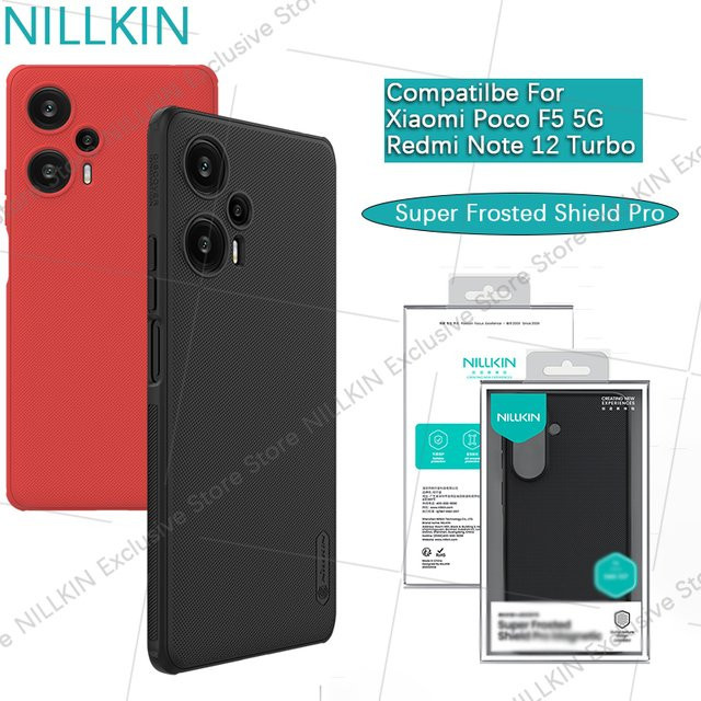 Nillkin Super Frosted Shield Pro Schutzhülle für Redmi Note 12 Turbo und Xiaomi Poco F5 in Rot mit Anti-Drop-Airbag - Bild 1