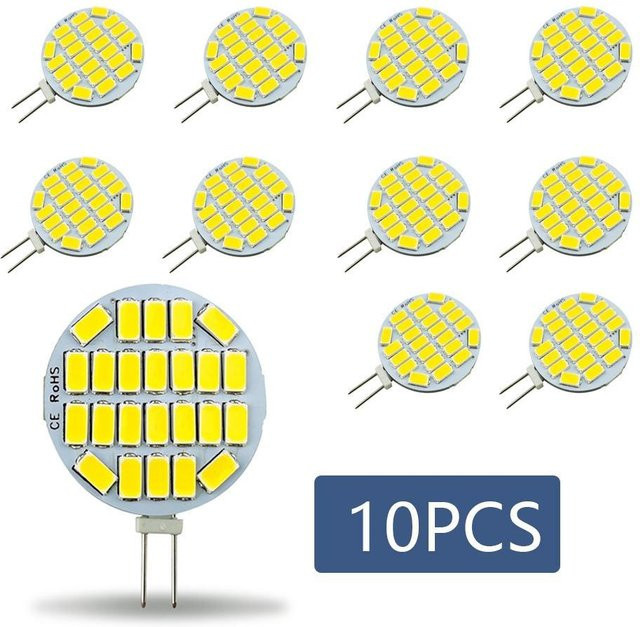 10er Paket Foroureyes Lighting G4 LED Strahlerlampe 3W mit 24 LEDs, Naturweiß 4000K, AC/DC 12V 24V, ideal für Dunstabzugshaubenbeleuchtung - Bild 1