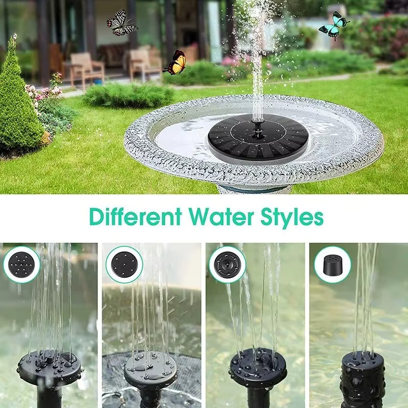 Solarbetriebener Wasserfall-Brunnen von PDQ für Garten, Pool und Teich als dekorative Outdoor-Vogelbad-Lösung in runder Form - Bild 2