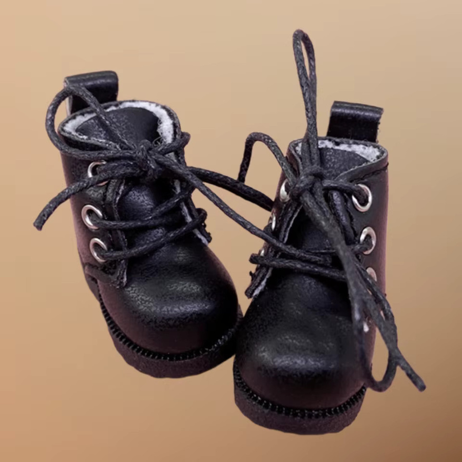 Tilda Puppe Stiefel, Zubehör, Leder, Schwarz - Bild 3