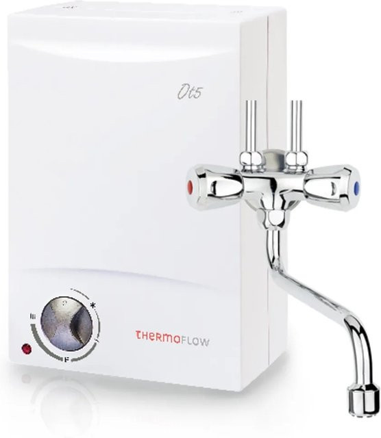 Thermoflow Obertischspeicher OT5 N in Weiß mit 5 Litern Fassungsvermögen und QMIX10 Armatur, max. 2 kW Leistung - Bild 1