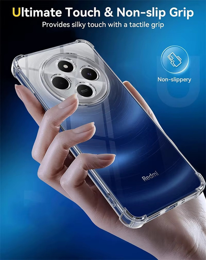 Stoßfeste Silikon-Schutzhülle für Xiaomi Redmi 14C und Poco C75 4G in Transparent - Bild 2