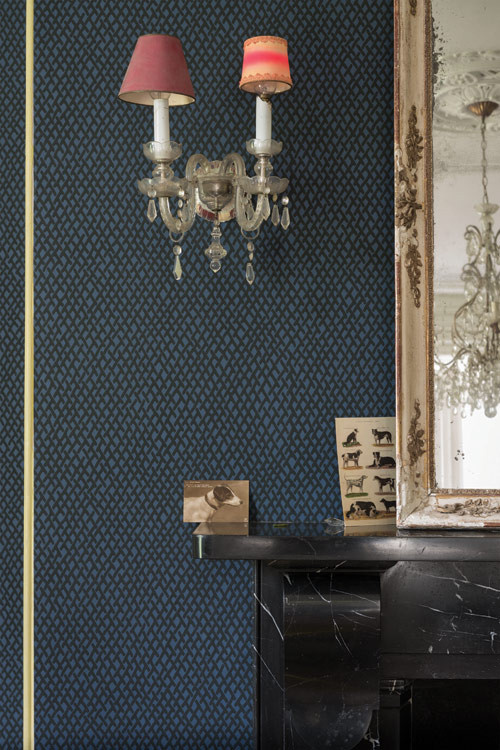 Farrow & Ball Tapete Amime Stiffkey Blue und Off-Black mit abstraktem Design - Bild 1